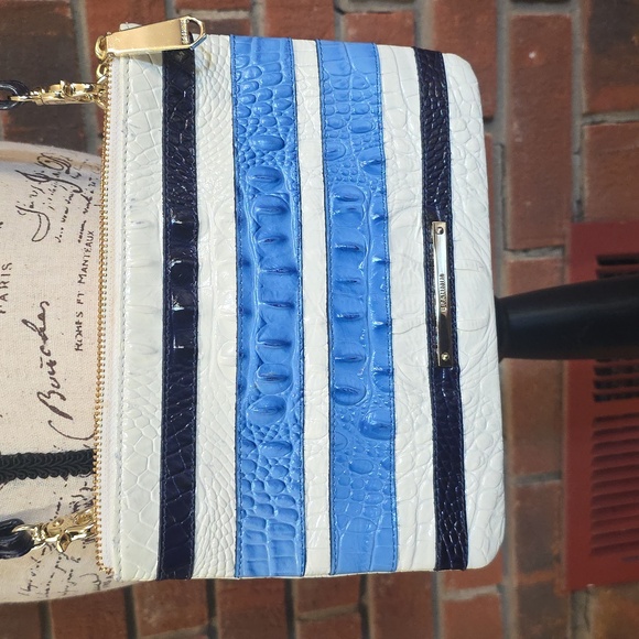 Brahmin Handbags - Brahmin Adjustable Crossbody Blue, White, Reptile